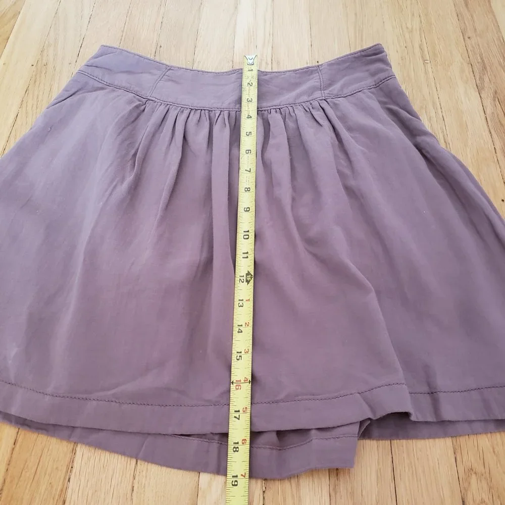 Ann Taylor Loft Muted Mauve Flared Skirt Size 6 Purple Side Zip Lined Cotton